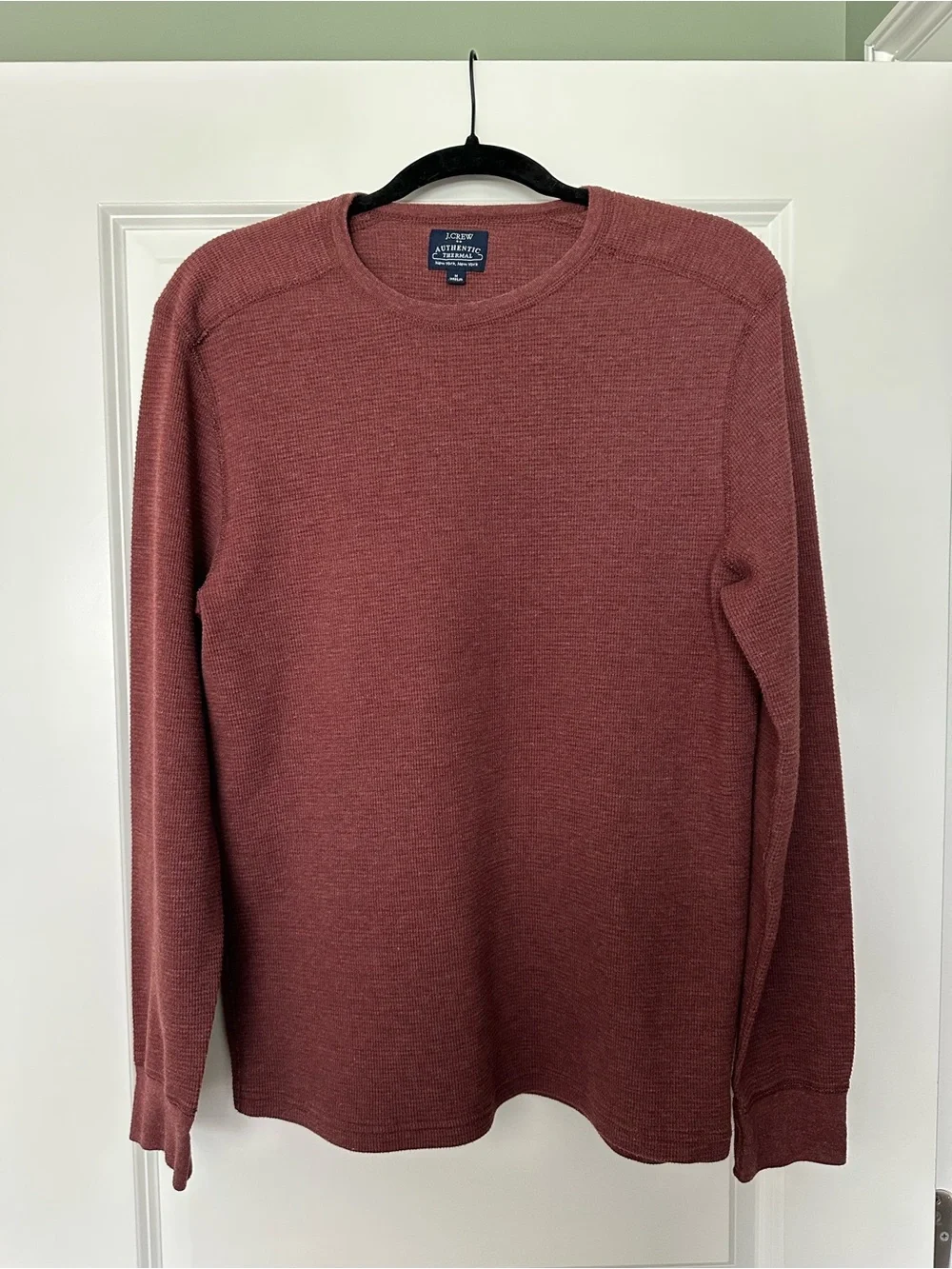 J.Crew Authentic Thermal Shirt Mens Medium Long Sleeve Waffle Knit Crewneck